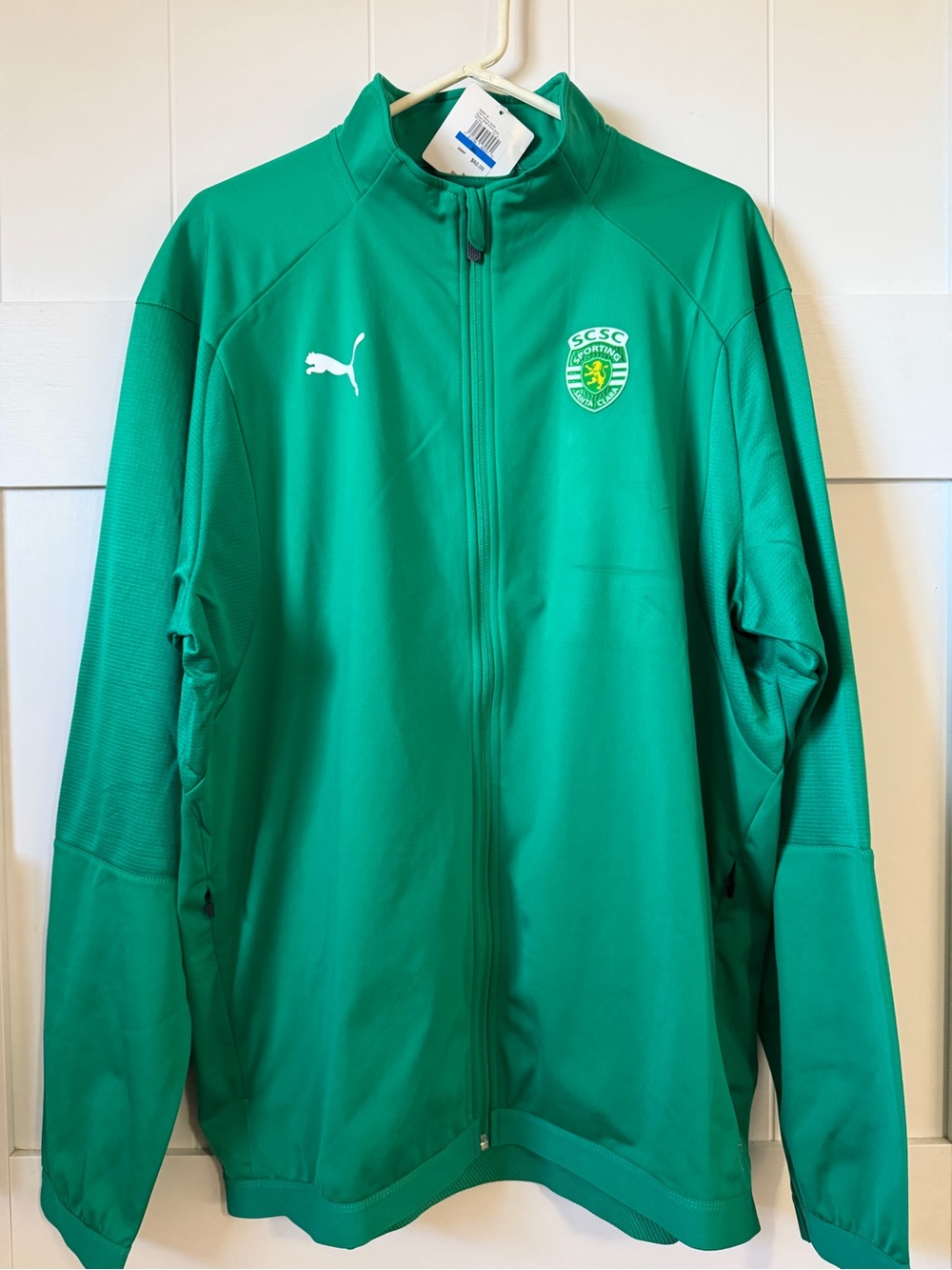 Puma Green Full-Zip Training Jacket with Crest